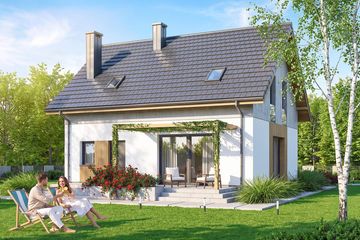 Projekt domu Tamarillo 9 plus - parterowy z poddaszem dom o powierzchni 108,99 m², dach dwuspadowy - ujęcie 2