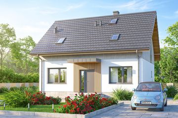 Projekt domu Tamarillo 9 plus - parterowy z poddaszem dom o powierzchni 108,99 m², dach dwuspadowy - ujęcie 3