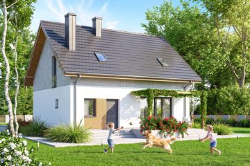 Projekt domu Tamarillo 9 plus - parterowy z poddaszem dom o powierzchni 108,99 m², dach dwuspadowy - ujęcie 4