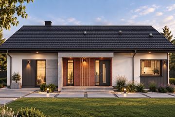 Projekt domu Vivia - parterowy dom o powierzchni 115,70 m², dach dwuspadowy - ujęcie 3