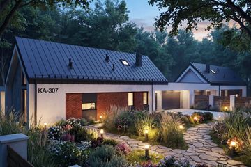 Projekt domu Ka307 - parterowy dom o powierzchni 193,58 m², dach dwuspadowy - ujęcie 3