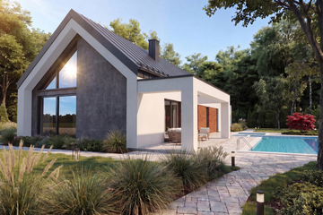 Projekt domu Ka307 S - parterowy dom o powierzchni 96,79 m², dach dwuspadowy - ujęcie 5