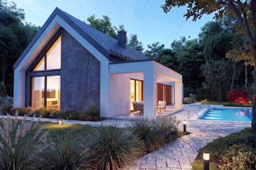 Projekt domu Ka307 S - parterowy dom o powierzchni 96,79 m², dach dwuspadowy - ujęcie 6
