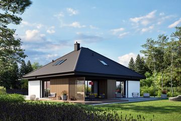Projekt domu Flo V - parterowy z poddaszem dom o powierzchni 103,59 m², dach kopertowy - ujęcie 6