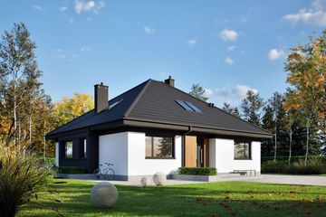 Projekt domu Flo V - parterowy z poddaszem dom o powierzchni 103,59 m², dach kopertowy - ujęcie 8