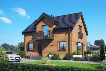 Projekt domu Hebdowice aa 70 dws - parterowy z poddaszem dom o powierzchni 86 m², dach dwuspadowy - ujęcie frontu
