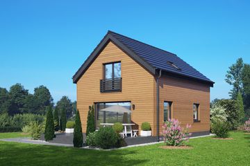 Projekt domu Hebdowice aa 70 dws - parterowy z poddaszem dom o powierzchni 86 m², dach dwuspadowy - ujęcie 2