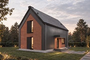 Projekt domu Forma - parterowy z poddaszem dom o powierzchni 98,08 m², dach dwuspadowy - ujęcie 2
