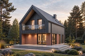 Projekt domu Forma - parterowy z poddaszem dom o powierzchni 98,08 m², dach dwuspadowy - ujęcie 3