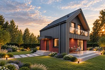 Projekt domu Forma - parterowy z poddaszem dom o powierzchni 98,08 m², dach dwuspadowy - ujęcie 4