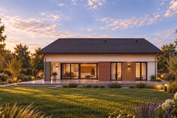 Projekt domu Luna 2G - parterowy dom o powierzchni 166,34 m², dach dwuspadowy - ujęcie 2