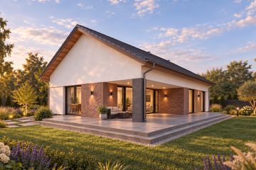 Projekt domu Luna 2G - parterowy dom o powierzchni 166,34 m², dach dwuspadowy - ujęcie 3