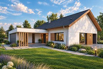 Projekt domu Luna 2G - parterowy dom o powierzchni 166,34 m², dach dwuspadowy - ujęcie 4