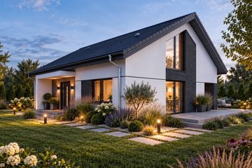 Projekt domu Luna 3 - parterowy dom o powierzchni 130,46 m², dach dwuspadowy - ujęcie 4
