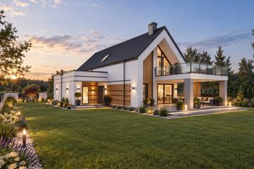 Projekt domu Grala - parterowy z poddaszem dom o powierzchni 168,34 m², dach dwuspadowy - ujęcie 6