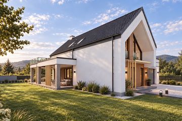 Projekt domu Grala - parterowy z poddaszem dom o powierzchni 168,34 m², dach dwuspadowy - ujęcie 3