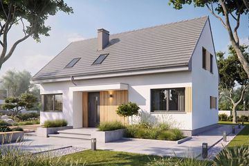 Projekt domu Studio 133 - parterowy z poddaszem dom o powierzchni 155,17 m², dach dwuspadowy - ujęcie 2