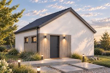Projekt garażu Faro - parterowy dom o powierzchni 53,84 m², dach dwuspadowy - ujęcie 2