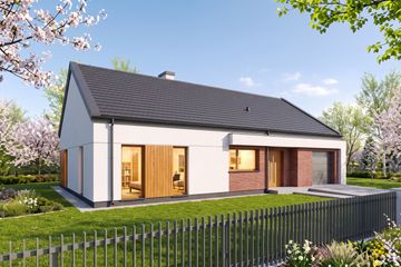 Projekt domu Dalia - parterowy dom o powierzchni 167,20 m², dach dwuspadowy - ujęcie 3