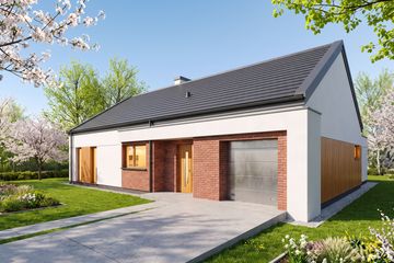 Projekt domu Dalia - parterowy dom o powierzchni 167,20 m², dach dwuspadowy - ujęcie 4