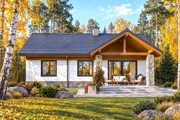 Projekt domu Mirabelka 4 country - parterowy dom o powierzchni 72,48 m², dach dwuspadowy - ujęcie 4