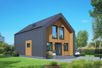 Projekt domu Gorlice m - parterowy z poddaszem dom o powierzchni 95,68 m², dach dwuspadowy - ujęcie 3