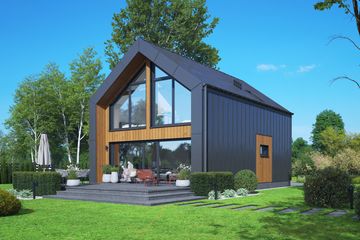 Projekt domu Gorlice m - parterowy z poddaszem dom o powierzchni 95,68 m², dach dwuspadowy - ujęcie 2
