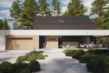 Projekt domu NewHouse 753 G2 w2 - parterowy z poddaszem dom o powierzchni 102,49 m², dach dwuspadowy - ujęcie 2