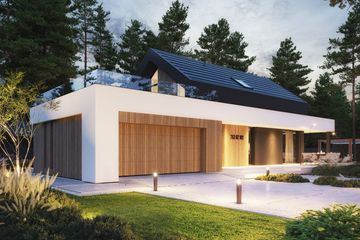 Projekt domu NewHouse 753 G2 w2 - parterowy z poddaszem dom o powierzchni 102,49 m², dach dwuspadowy - ujęcie 3