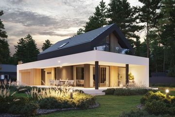 Projekt domu NewHouse 753 G2 w2 - parterowy z poddaszem dom o powierzchni 102,49 m², dach dwuspadowy - ujęcie 7