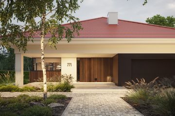 Projekt domu NewHouse 771 red - parterowy dom o powierzchni 133,61 m², dach kopertowy - ujęcie 4