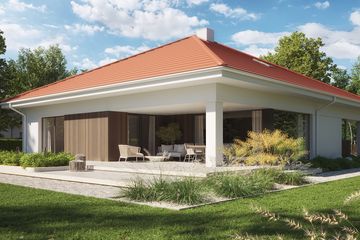 Projekt domu NewHouse 771 red - parterowy dom o powierzchni 133,61 m², dach kopertowy - ujęcie 5