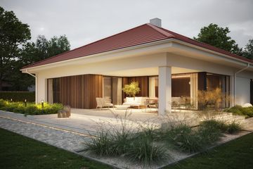 Projekt domu NewHouse 771 red - parterowy dom o powierzchni 133,61 m², dach kopertowy - ujęcie 8