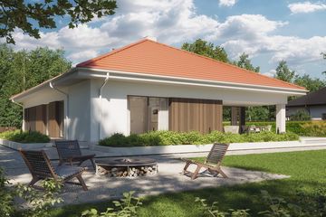 Projekt domu NewHouse 771 red - parterowy dom o powierzchni 133,61 m², dach kopertowy - ujęcie 13