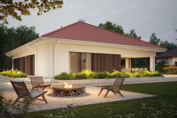 Projekt domu NewHouse 771 red - parterowy dom o powierzchni 133,61 m², dach kopertowy - ujęcie 14