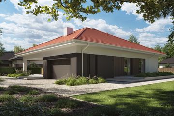 Projekt domu NewHouse 771 red - parterowy dom o powierzchni 133,61 m², dach kopertowy - ujęcie 15