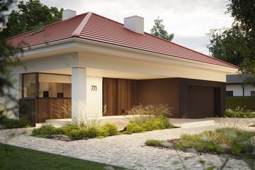 Projekt domu NewHouse 771 red - parterowy dom o powierzchni 133,61 m², dach kopertowy - ujęcie 20