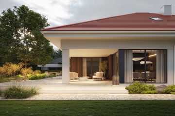 Projekt domu NewHouse 771 w3 red - parterowy dom o powierzchni 116,98 m², dach kopertowy - ujęcie 5