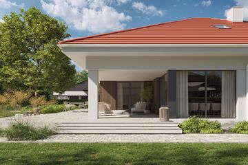 Projekt domu NewHouse 771 w3 red - parterowy dom o powierzchni 116,98 m², dach kopertowy - ujęcie 6