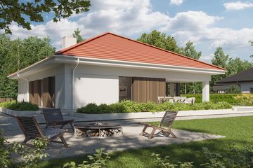 Projekt domu NewHouse 771 w3 red - parterowy dom o powierzchni 116,98 m², dach kopertowy - ujęcie 7