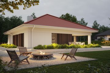 Projekt domu NewHouse 771 w3 red - parterowy dom o powierzchni 116,98 m², dach kopertowy - ujęcie 8