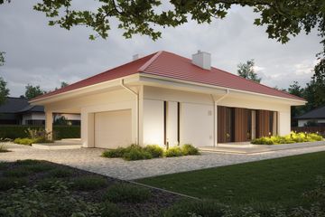 Projekt domu NewHouse 771 w3 red - parterowy dom o powierzchni 116,98 m², dach kopertowy - ujęcie 10