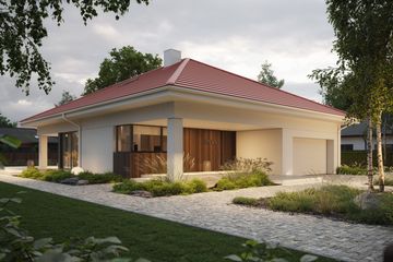 Projekt domu NewHouse 771 w3 red - parterowy dom o powierzchni 116,98 m², dach kopertowy - ujęcie 16