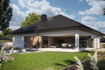 Projekt domu NewHouse 761 w6 S - parterowy dom o powierzchni 148,63 m², dach namiotowy - ujęcie 2