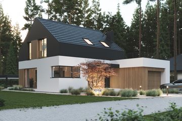 Projekt domu NewHouse 785 - parterowy z poddaszem dom o powierzchni 122,95 m², dach dwuspadowy - ujęcie 4