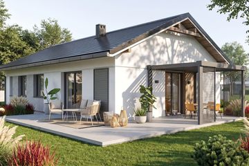 Projekt domu Basicus II - parterowy dom o powierzchni 83,96 m², dach dwuspadowy - ujęcie 2