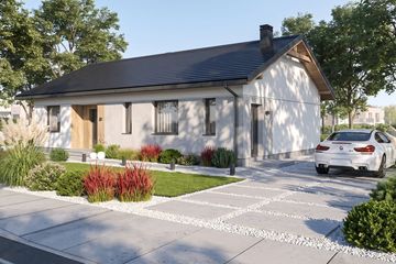 Projekt domu Basicus II - parterowy dom o powierzchni 83,96 m², dach dwuspadowy - ujęcie 3