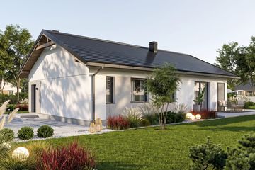 Projekt domu Basicus II - parterowy dom o powierzchni 83,96 m², dach dwuspadowy - ujęcie 6