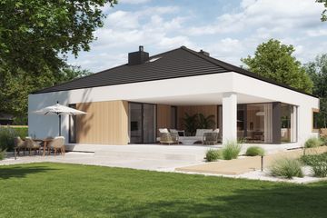 Projekt domu NewHouse 772 - parterowy dom o powierzchni 139,12 m², dach namiotowy - ujęcie 2