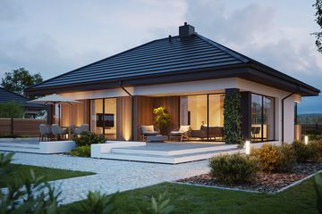 Projekt domu NewHouse 769 - parterowy dom o powierzchni 98,67 m², dach kopertowy - ujęcie 3